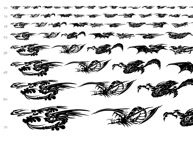 Dragons TFB font waterfall
